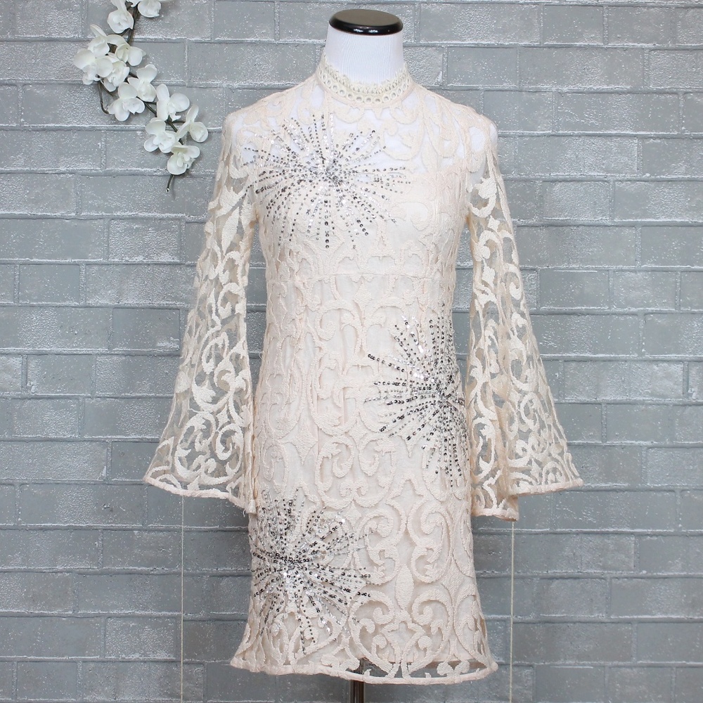 Free People North Star Jewel Lace Dress 4 NWOT